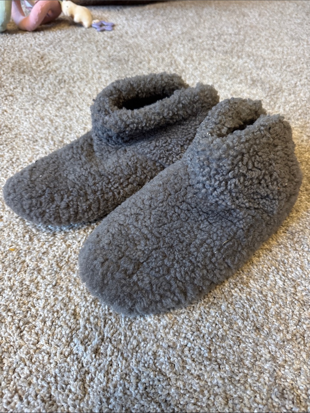 UGG Cozy Sherpa Gray Fleece Slipper Booties
